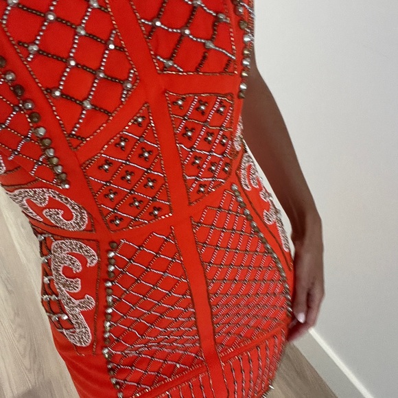 Beaded Orange Dress from Anthropologie - Picture 5 of 6